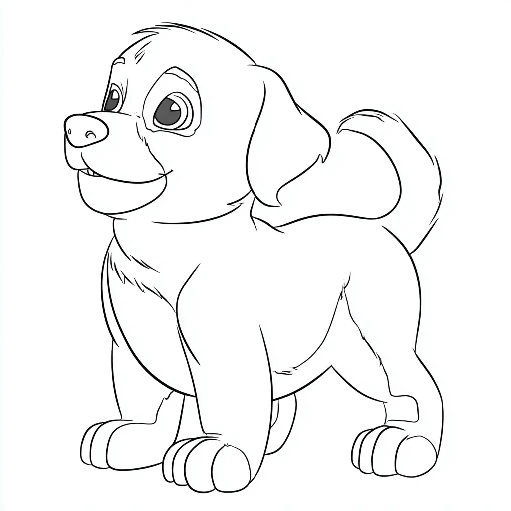 Dibujo de rottweiler infantil de perfil para colorear Dibujo de rottweiler infantil de perfil para colorear