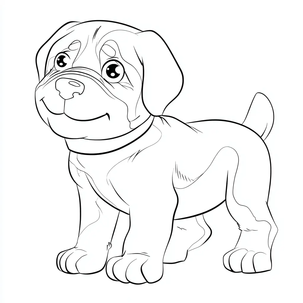 Dibujo de cachorro rottweiler tierno para colorear Dibujo de cachorro rottweiler tierno para colorear