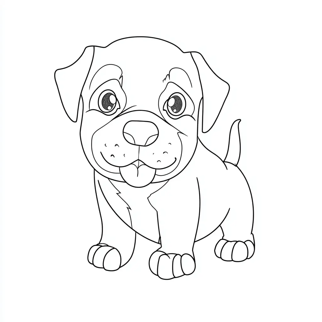 Dibujo de perrito rottweiler lindo para colorear Dibujo de perrito rottweiler lindo para colorear