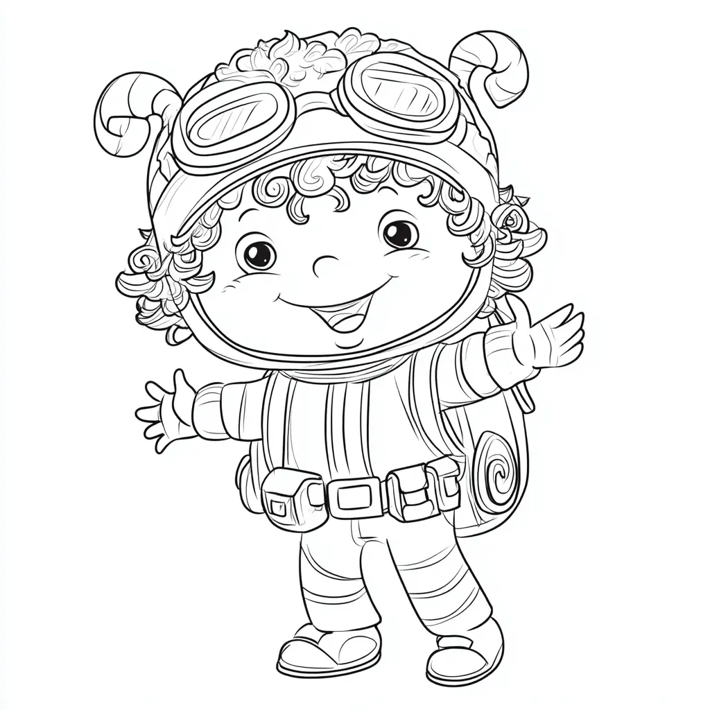 Dibujo de pequeño explorador cartoon para colorear Dibujo de pequeño explorador cartoon para colorear