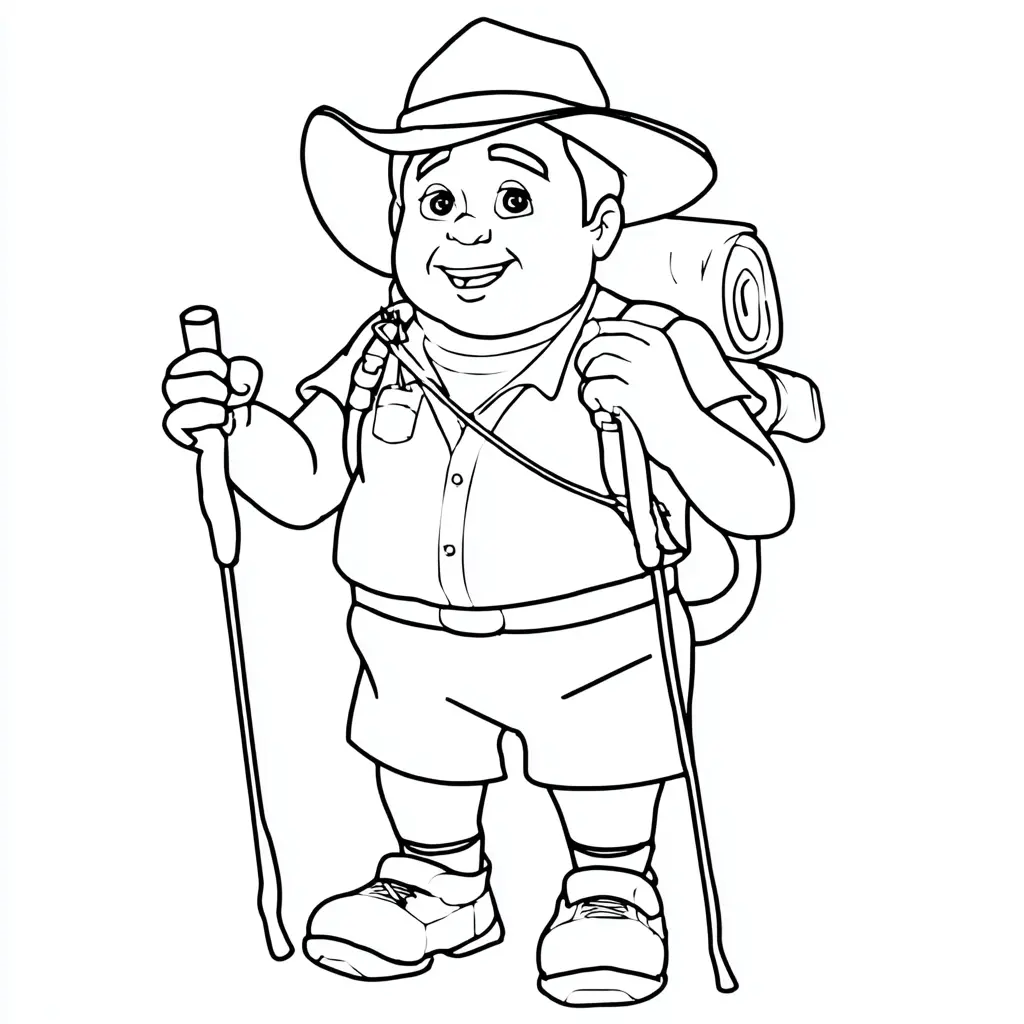 Dibujo de un senderista clásico para colorear Dibujo de un senderista clásico para colorear