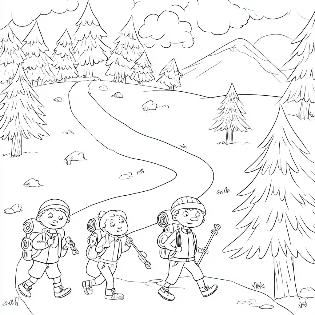 Dibujo de exploradores del bosque para colorear Dibujo de exploradores del bosque para colorear