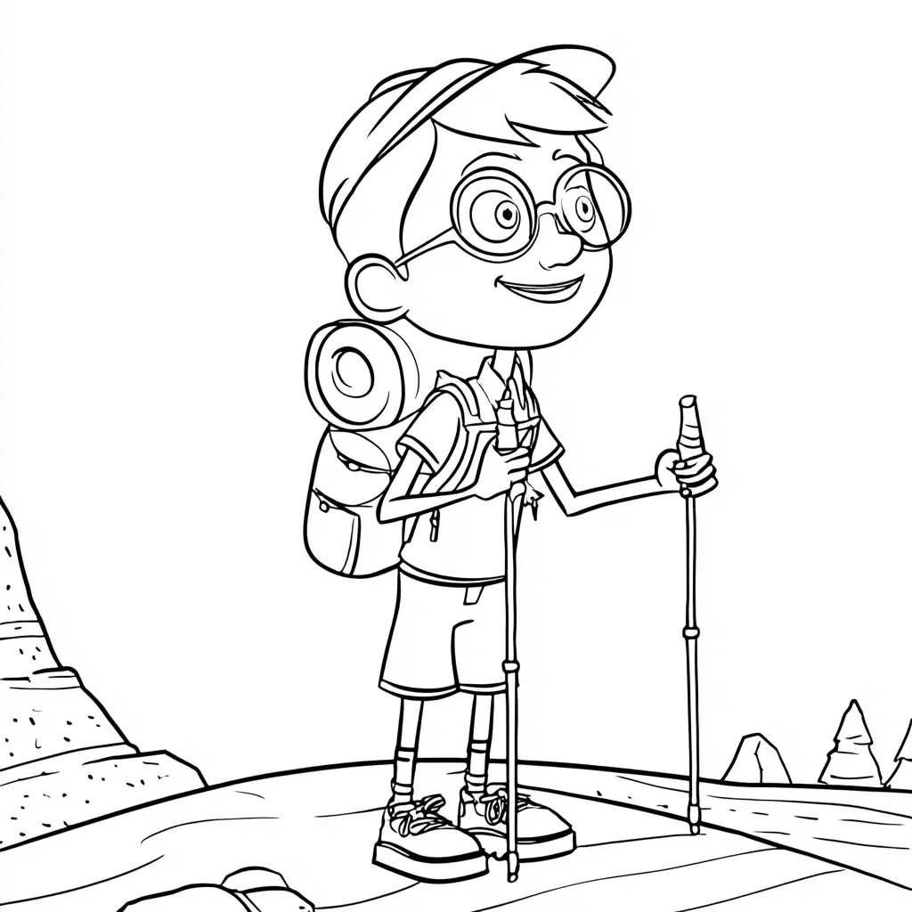 Dibujo de un joven explorador para colorear Dibujo de un joven explorador para colorear