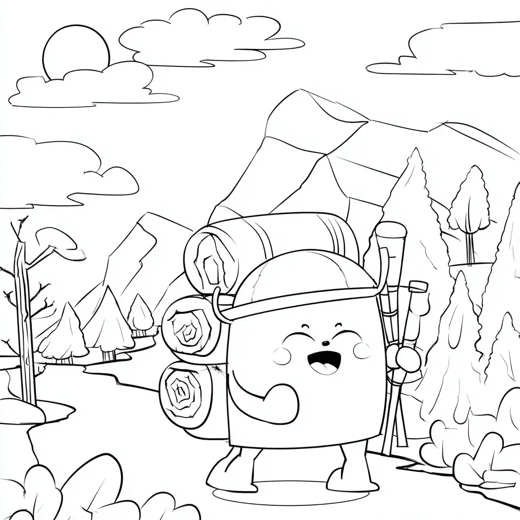 Dibujo de personaje cartoon senderista para colorear Dibujo de personaje cartoon senderista para colorear
