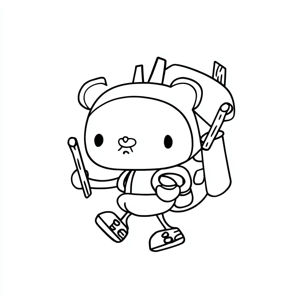 Dibujo de pequeño senderista chibi para colorear Dibujo de pequeño senderista chibi para colorear