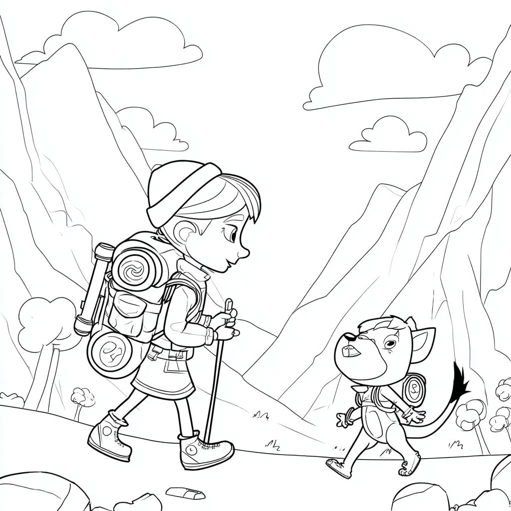 Dibujo de excursión cartoon para colorear Dibujo de excursión cartoon para colorear