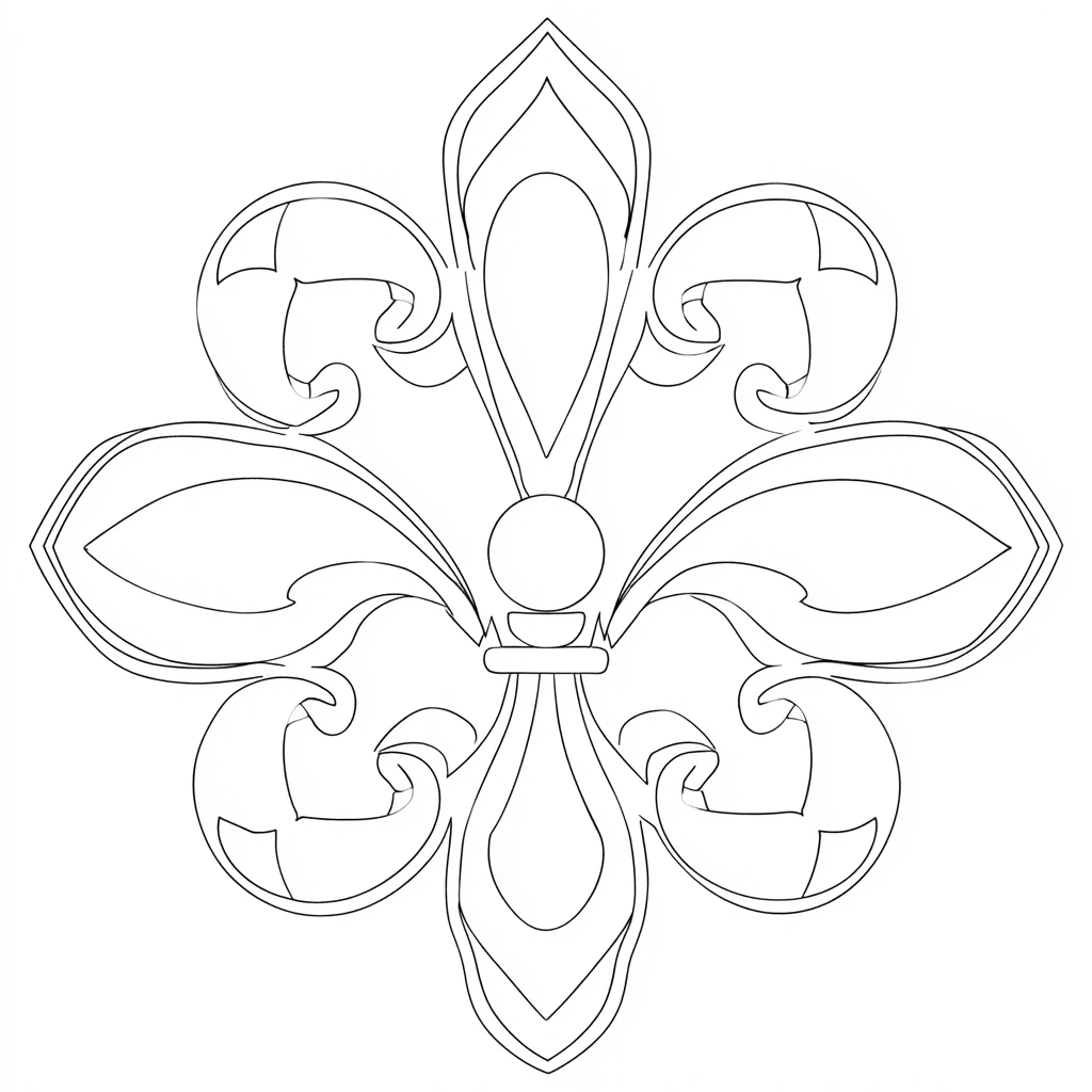 Dibujo de mandala creativo de flor de lis para colorear Dibujo de mandala creativo de flor de lis para colorear