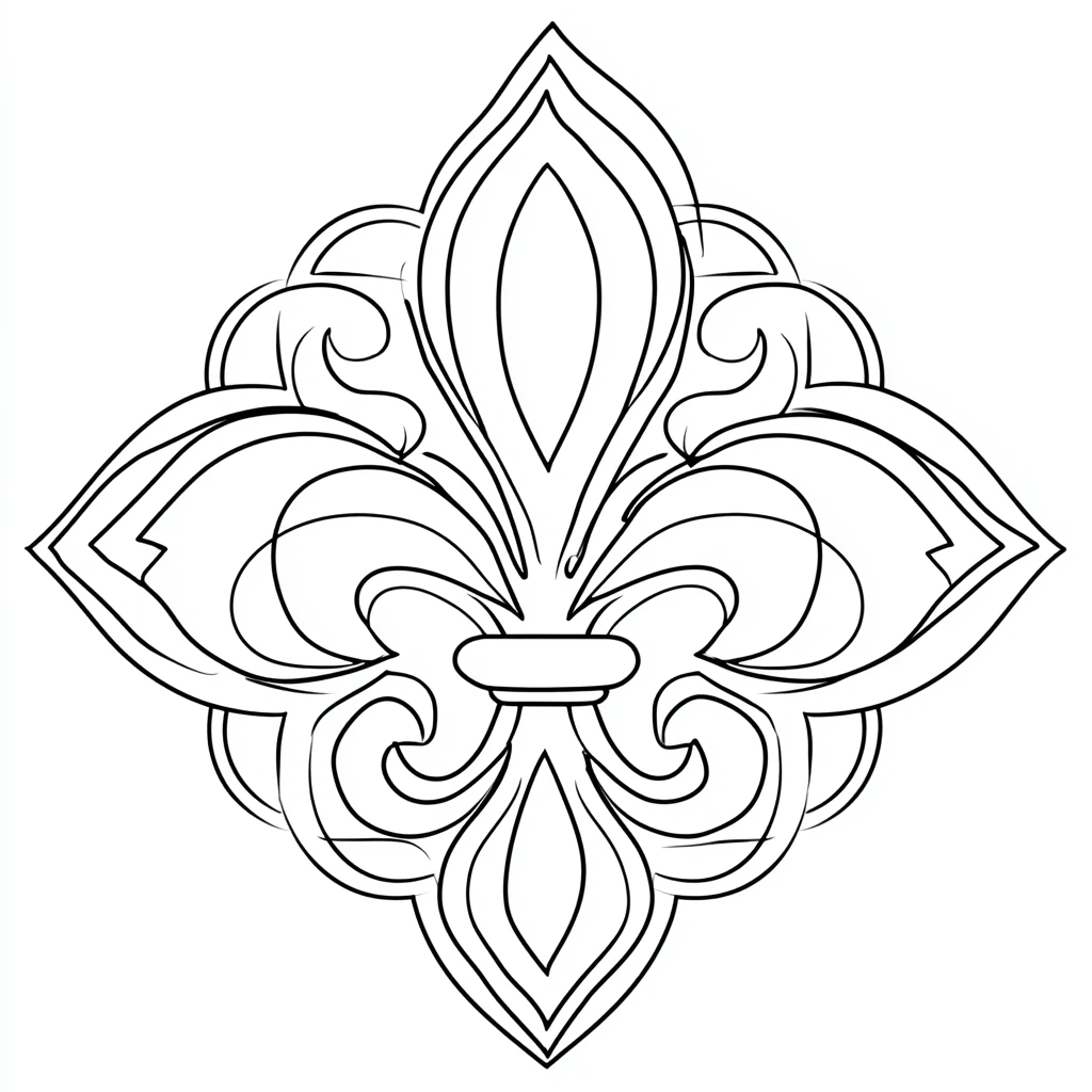 Dibujo de mandala de flor de lis con patrones de pétalos para colorear Dibujo de mandala de flor de lis con patrones de pétalos para colorear