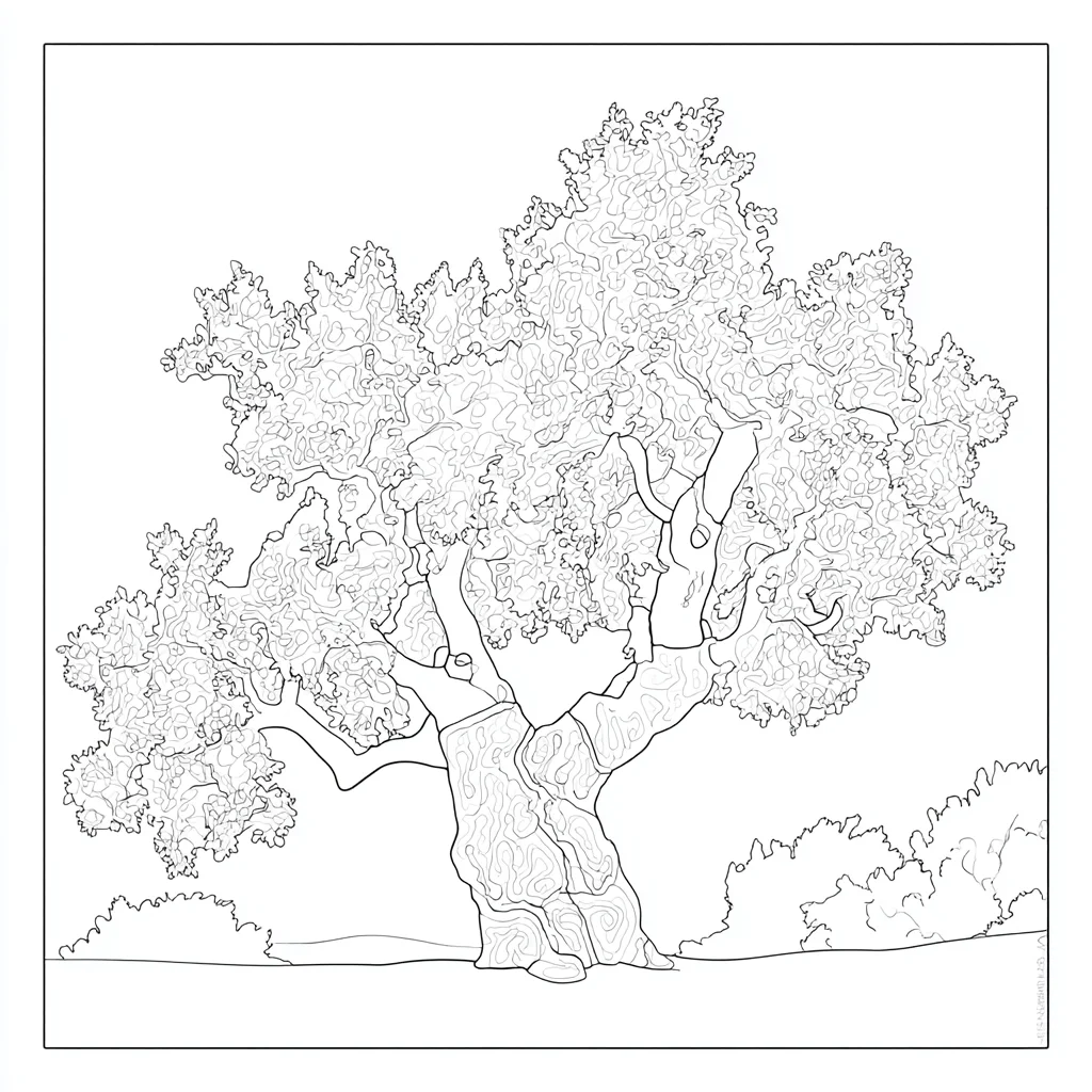 Dibujo de un árbol estilo zentangle para colorear Dibujo de un árbol estilo zentangle para colorear