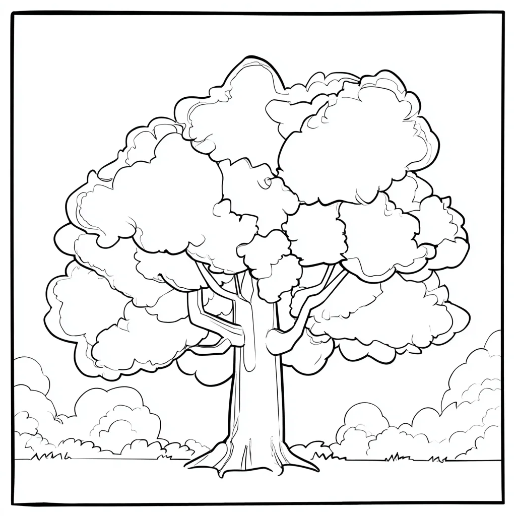 Dibujo de el árbol que da sombra para colorear Dibujo de el árbol que da sombra para colorear