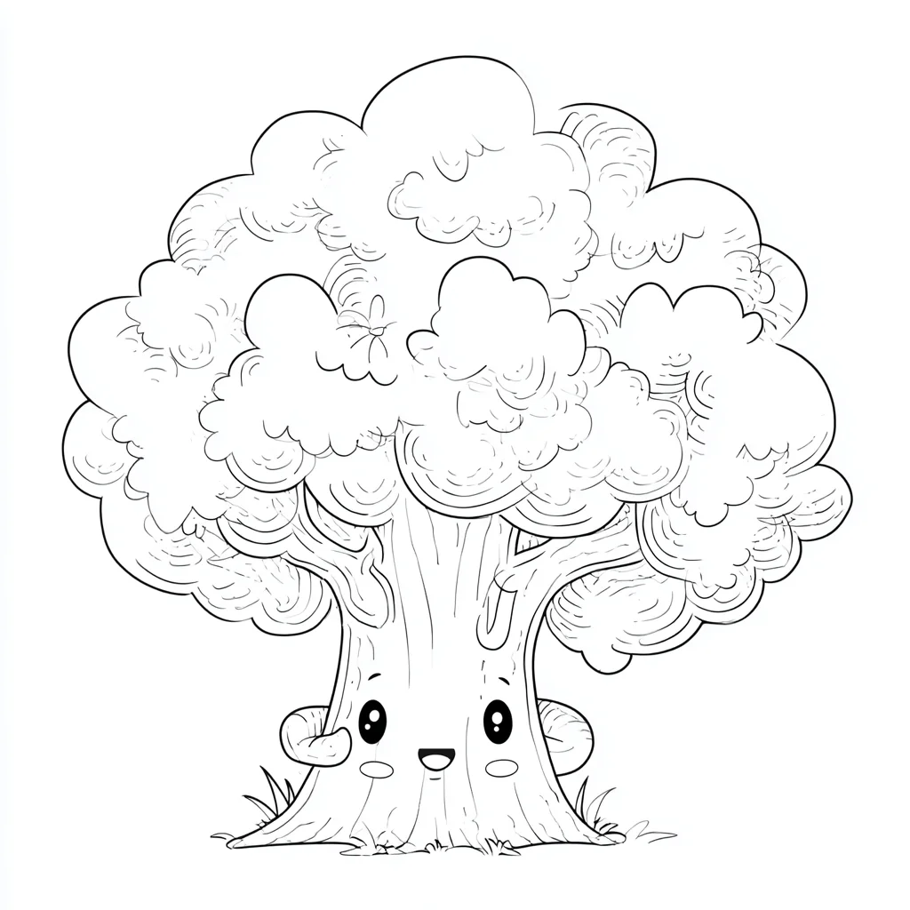 Dibujo de un lindo castaño kawaii para colorear Dibujo de un lindo castaño kawaii para colorear