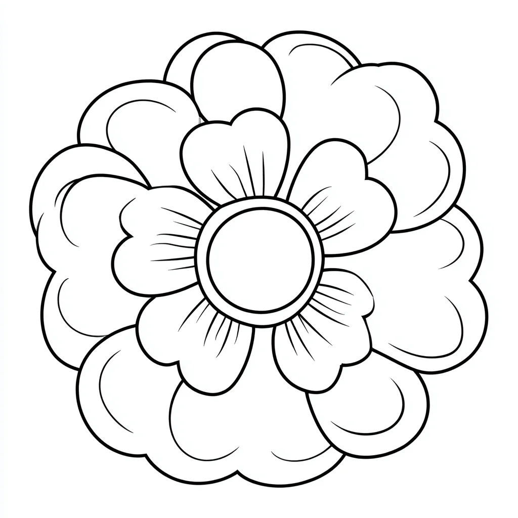 Dibujo de forma de flor con múltiples pétalos para colorear Dibujo de forma de flor con múltiples pétalos para colorear