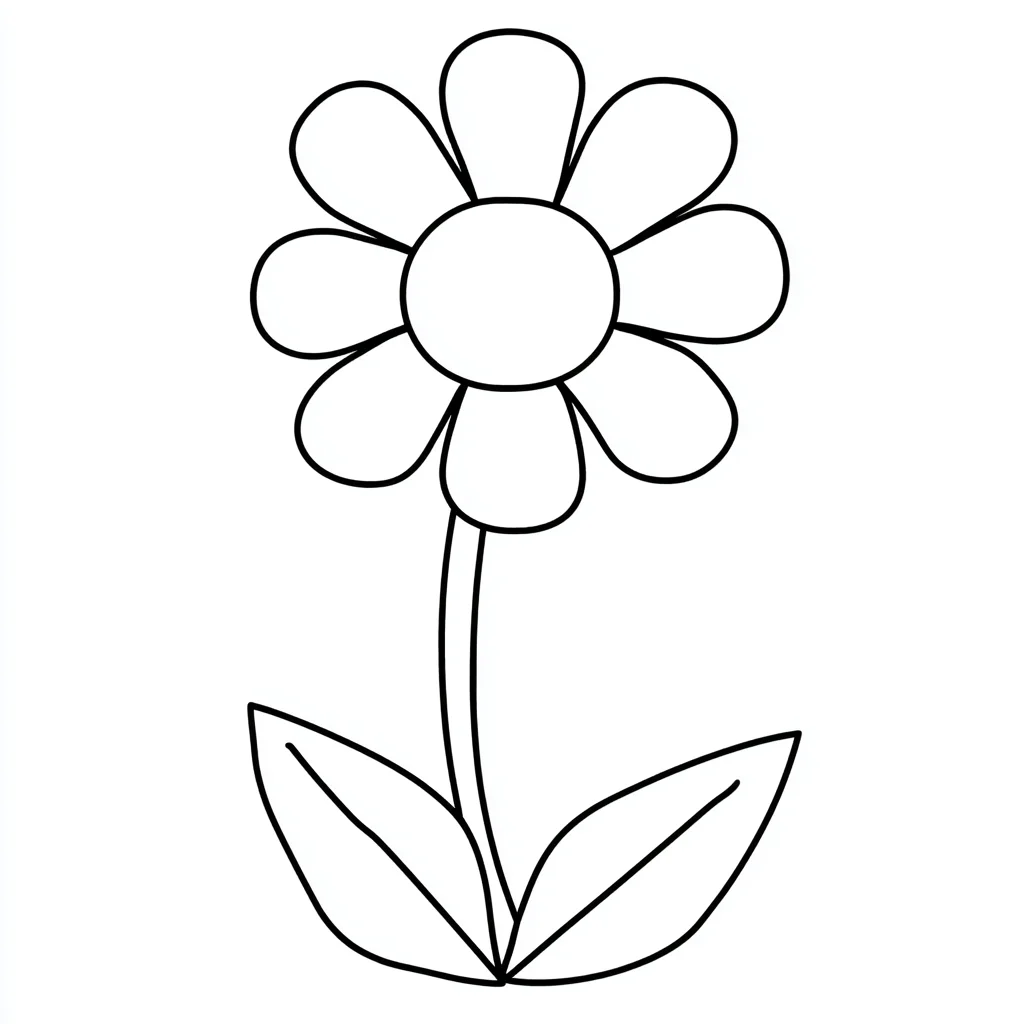 Dibujo de margarita fácil para colorear Dibujo de margarita fácil para colorear