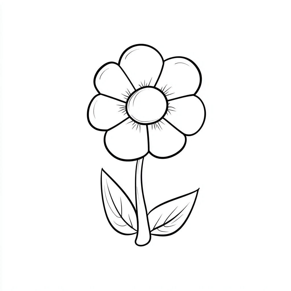 Dibujo de pequeña flor fácil para colorear Dibujo de pequeña flor fácil para colorear