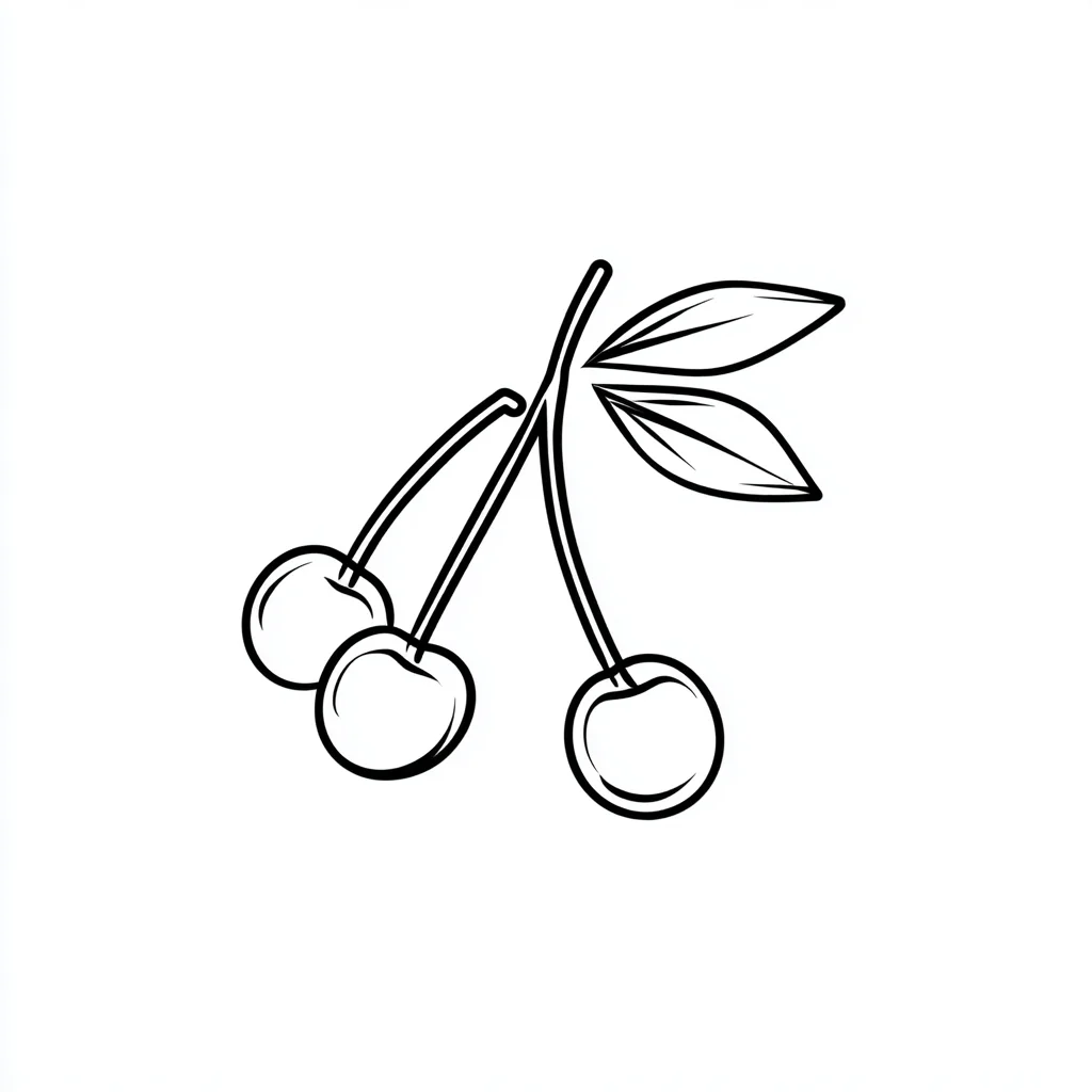 Dibujo de racimo de cerezas para colorear