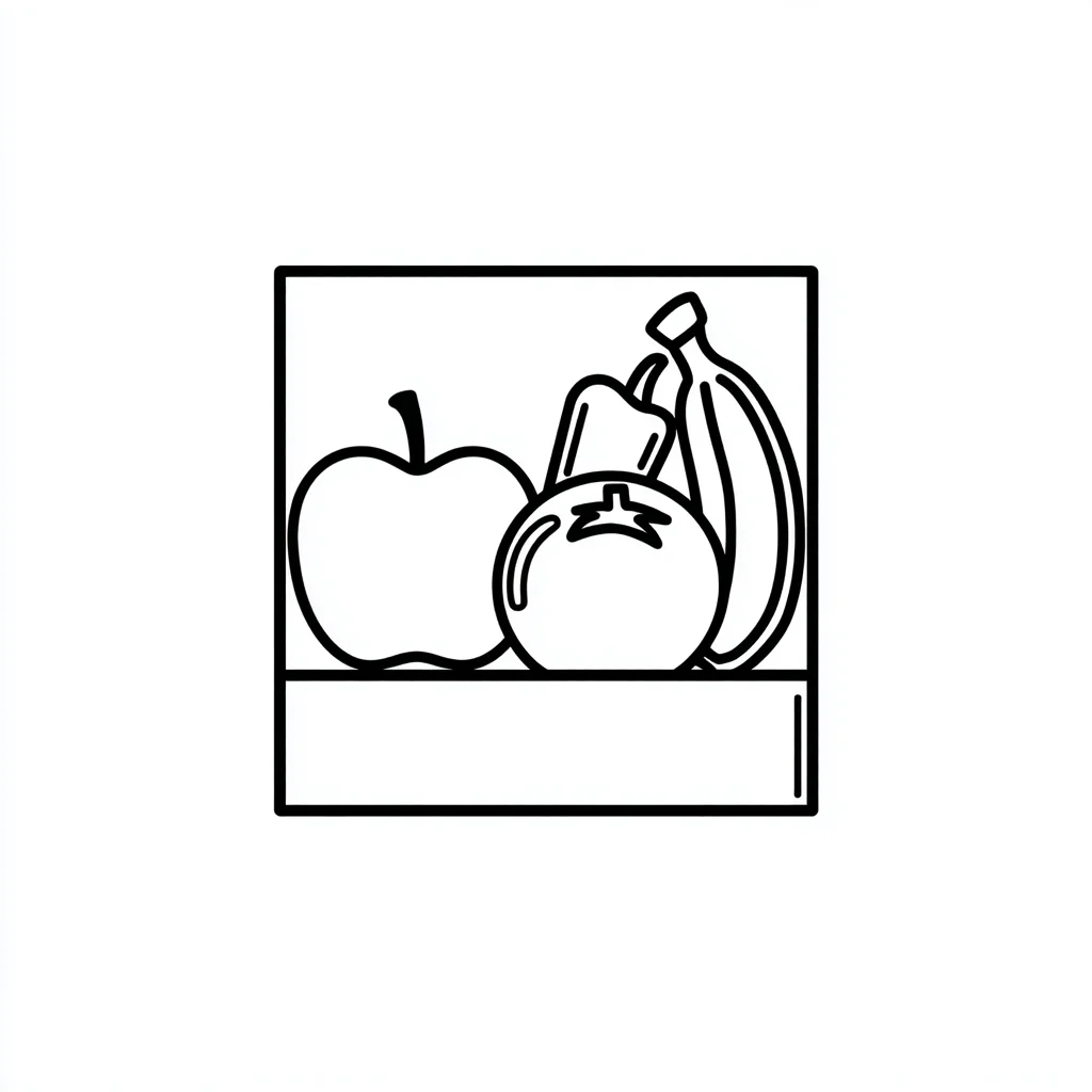 Dibujo de icono minimalista de frutero para colorear