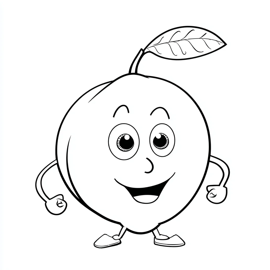 Dibujo de un limón muy animado para colorear