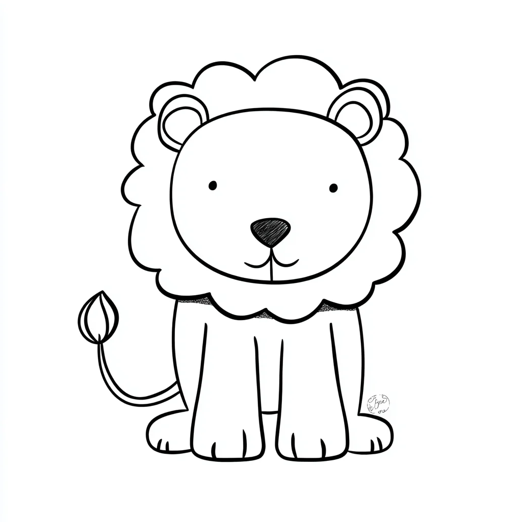 Dibujo de león lindo infantil para colorear Dibujo de león lindo infantil para colorear