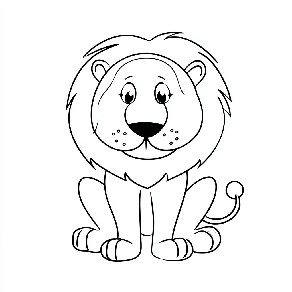 Dibujo de león chibi sentado para colorear Dibujo de león chibi sentado para colorear