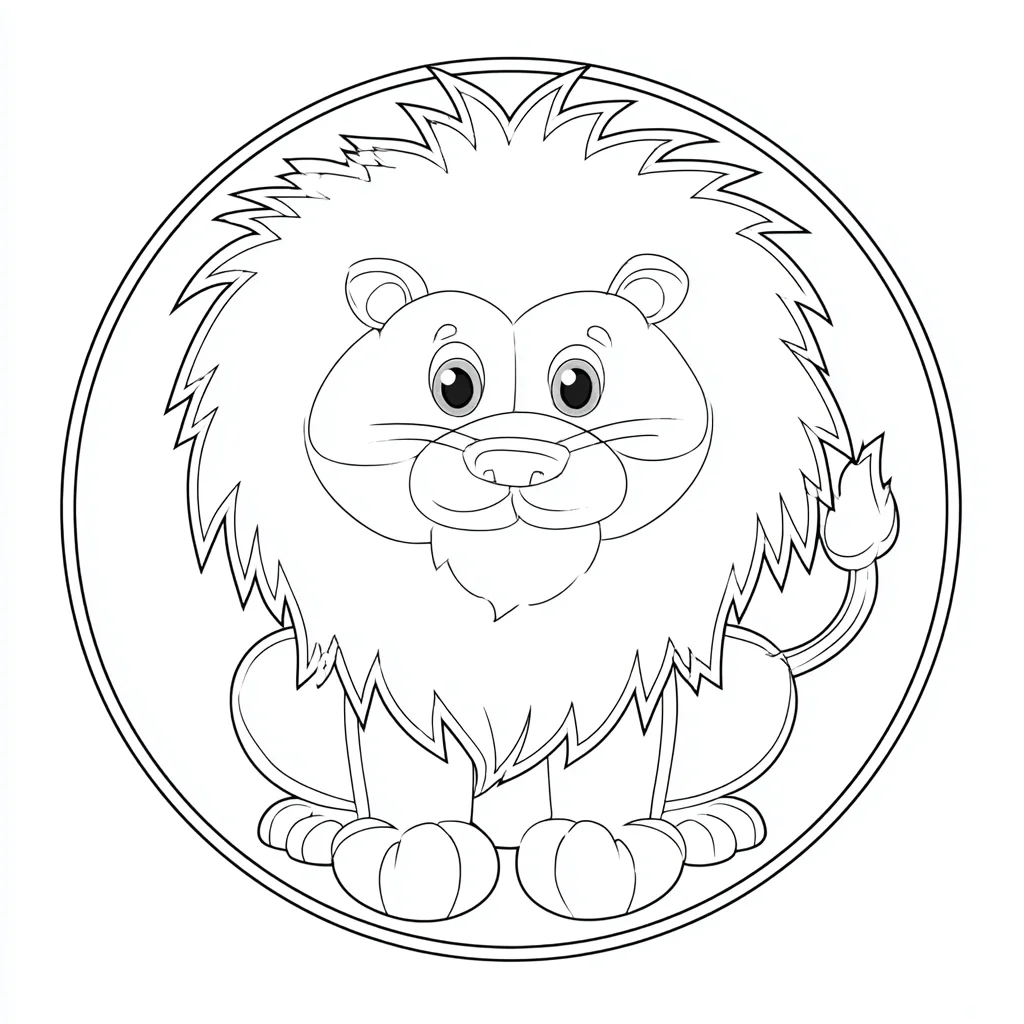 Dibujo de logo de león chibi para colorear Dibujo de logo de león chibi para colorear