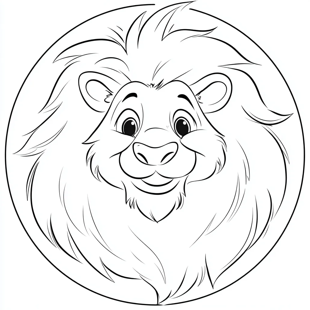 Dibujo de logotipo de león cartoon para colorear Dibujo de logotipo de león cartoon para colorear