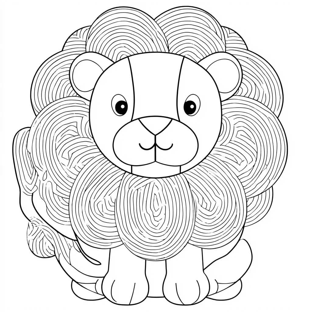 Dibujo de león circular de melena zentangle para colorear Dibujo de león circular de melena zentangle para colorear