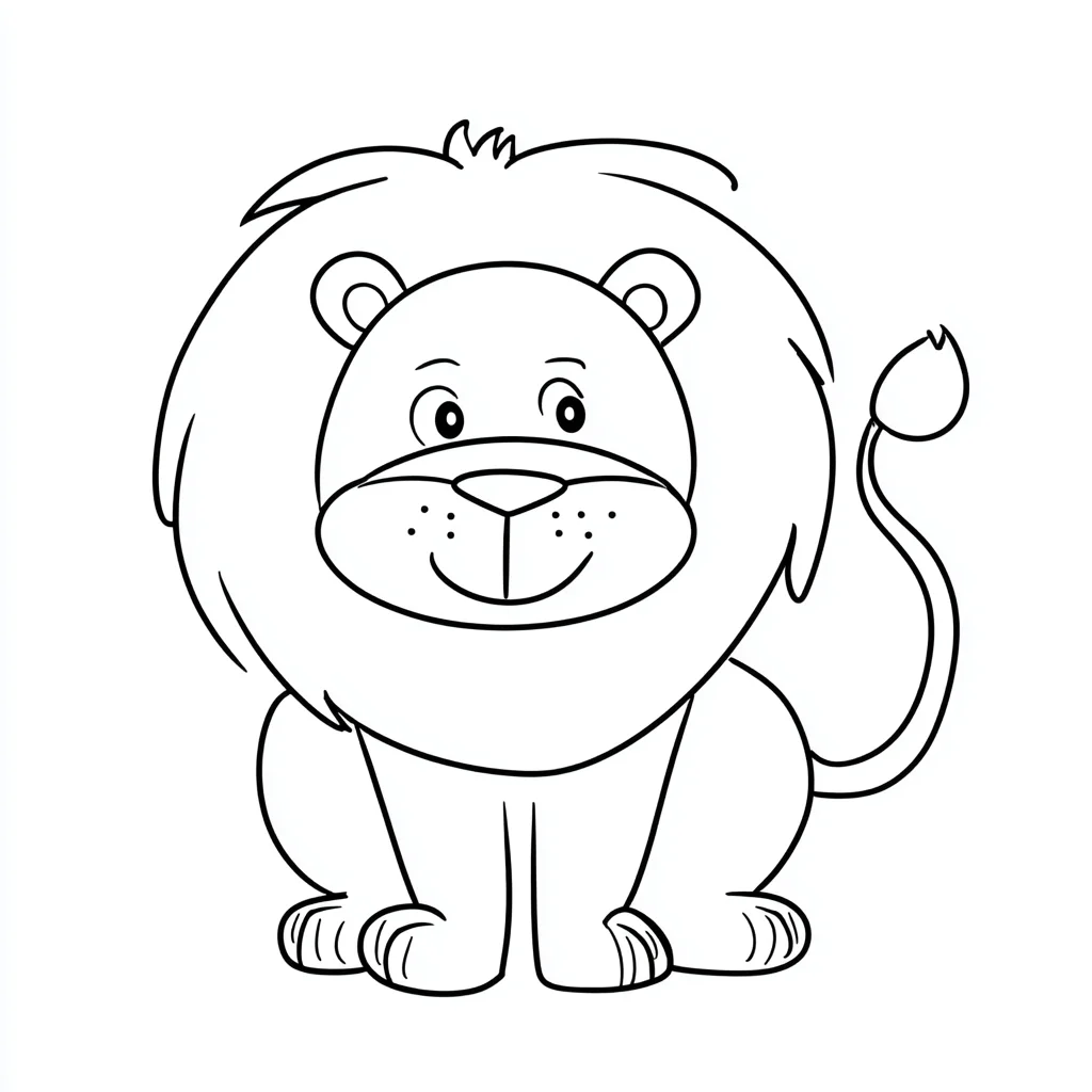 Dibujo de león simpático infantil para colorear Dibujo de león simpático infantil para colorear