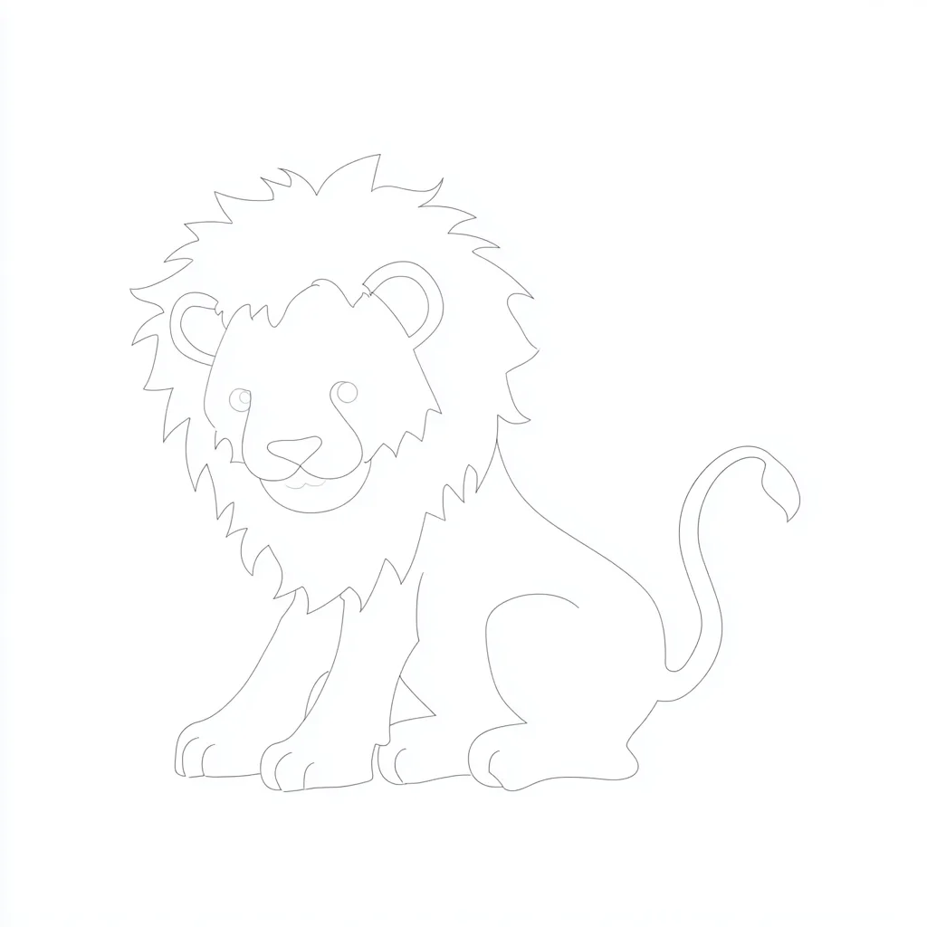Dibujo de figura de léon con trazo fino para colorear Dibujo de figura de léon con trazo fino para colorear