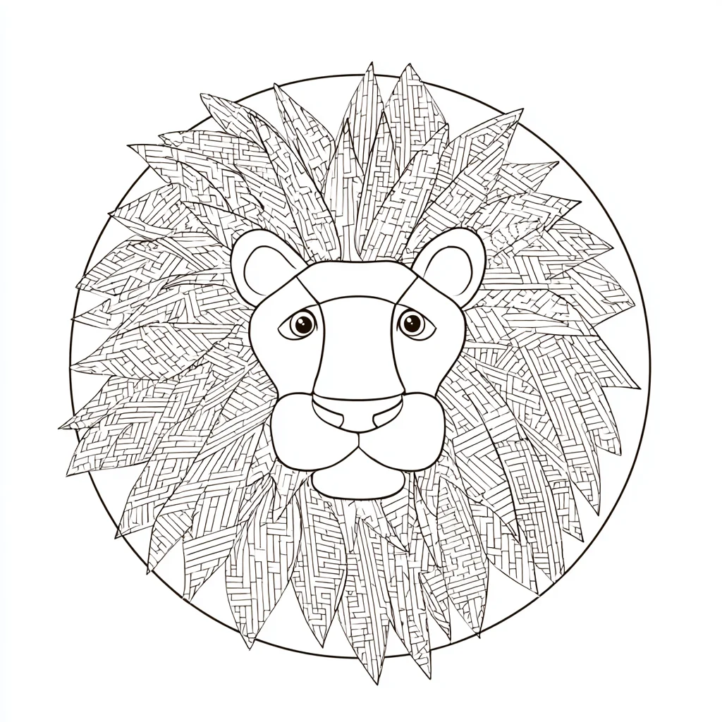 Dibujo de logotipo tribal de león para colorear Dibujo de logotipo tribal de león para colorear