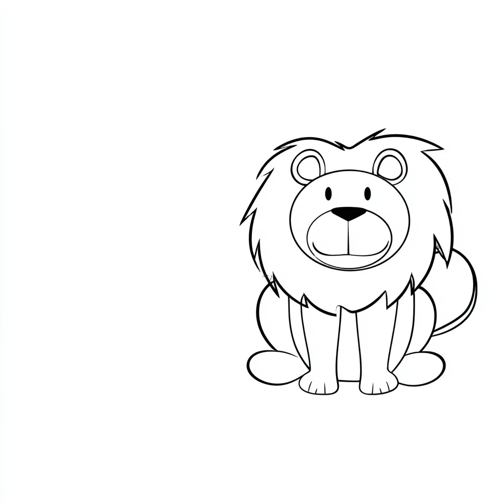 Dibujo de leoncito de melena puntiaguda para colorear Dibujo de leoncito de melena puntiaguda para colorear