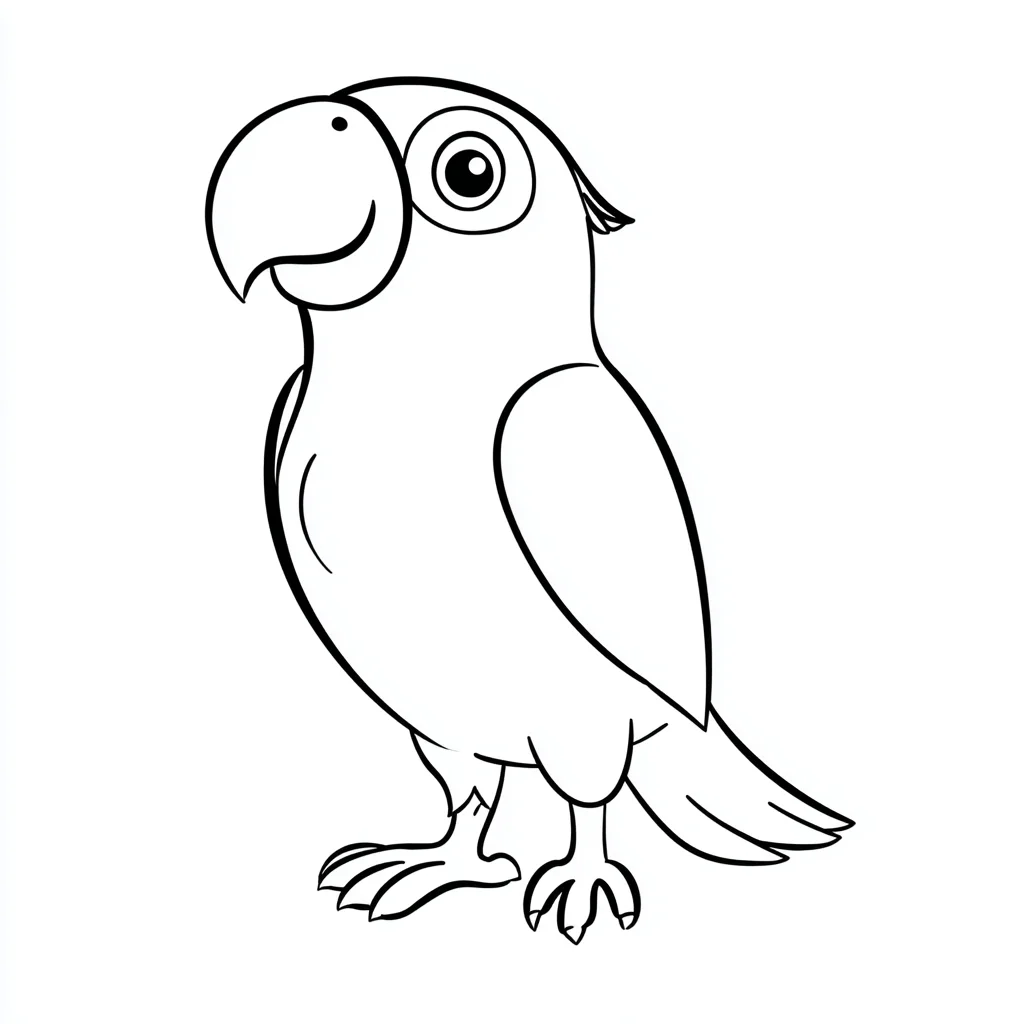 Dibujo de loro de dibujos estilizado para colorear