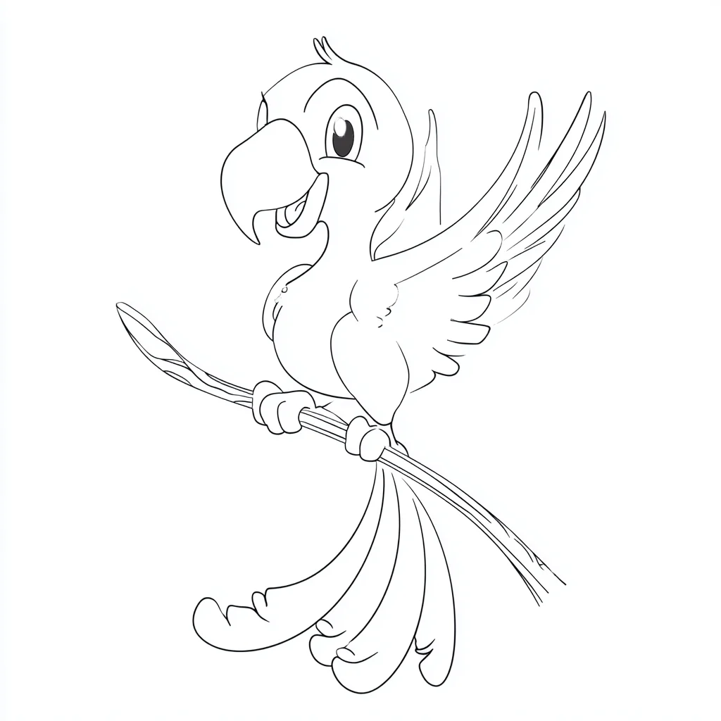 Dibujo de loro de pico aguileño para colorear