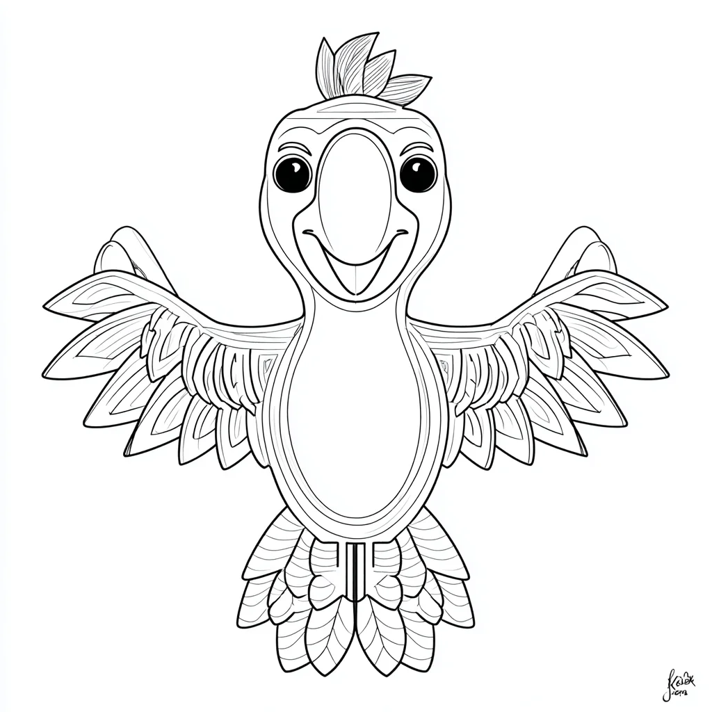 Dibujo de logo de cacatúa zentangle para colorear