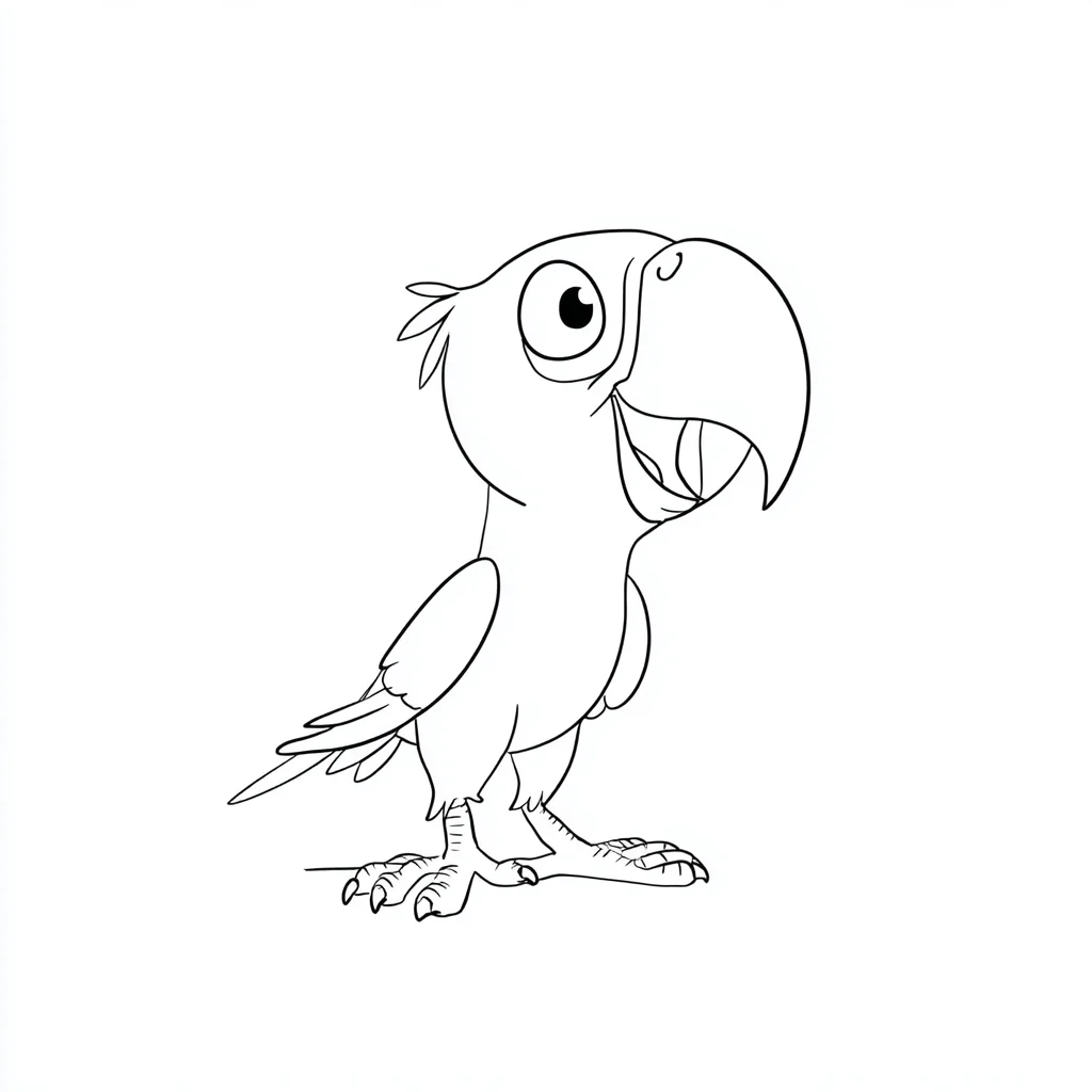 Dibujo de pequeño loro parlanchín para colorear