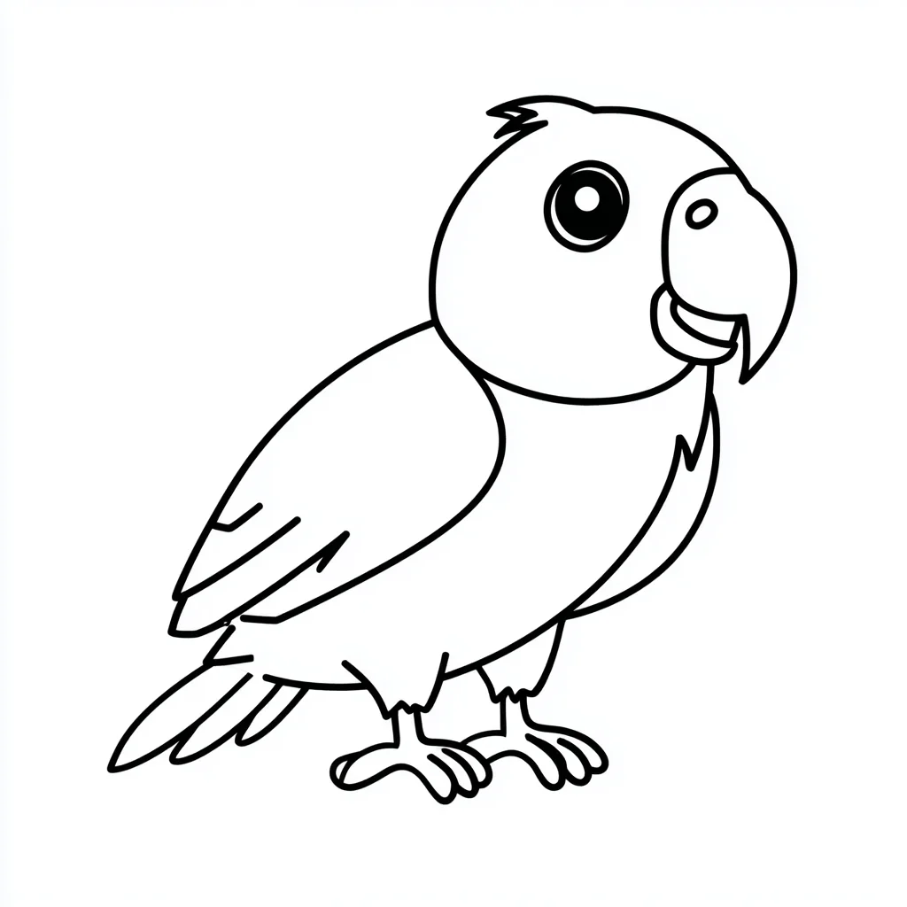 Dibujo de pose de loro aguileño para colorear