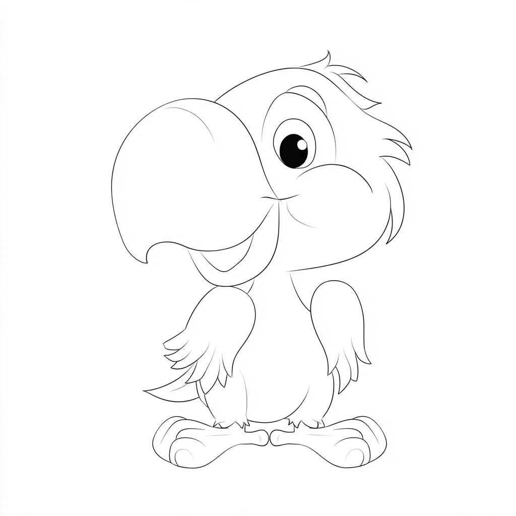 Dibujo de loro gracioso de dibujos para colorear
