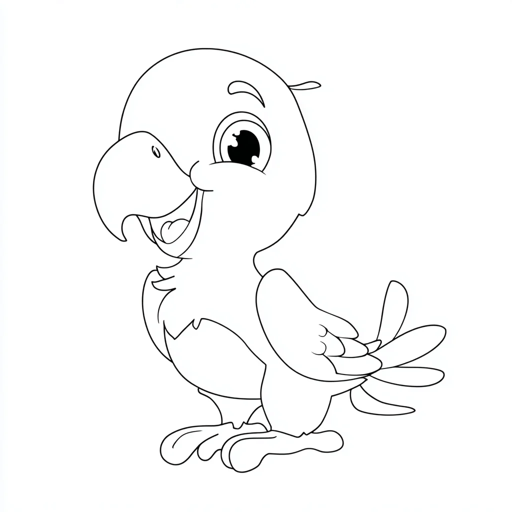 Dibujo de loro lindo de dibujos para colorear
