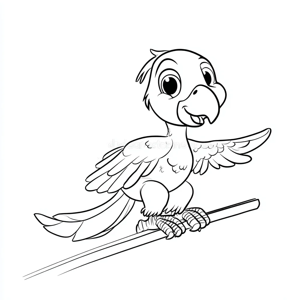 Dibujo de pequeña cacatúa de dibujos para colorear