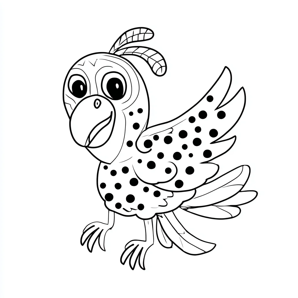Dibujo de cacatúa linda con estilo dot para colorear