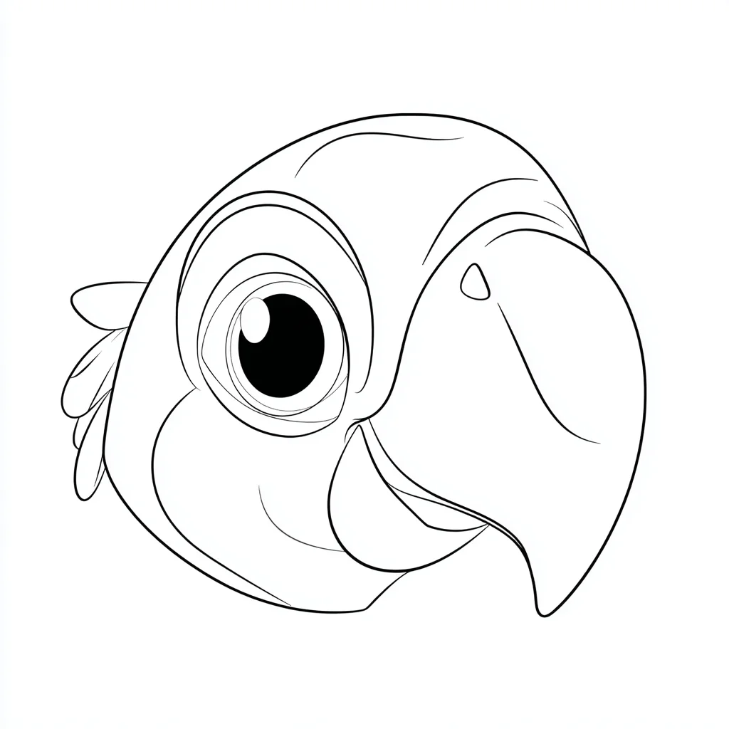 Dibujo de cabeza de loro aguileño para colorear