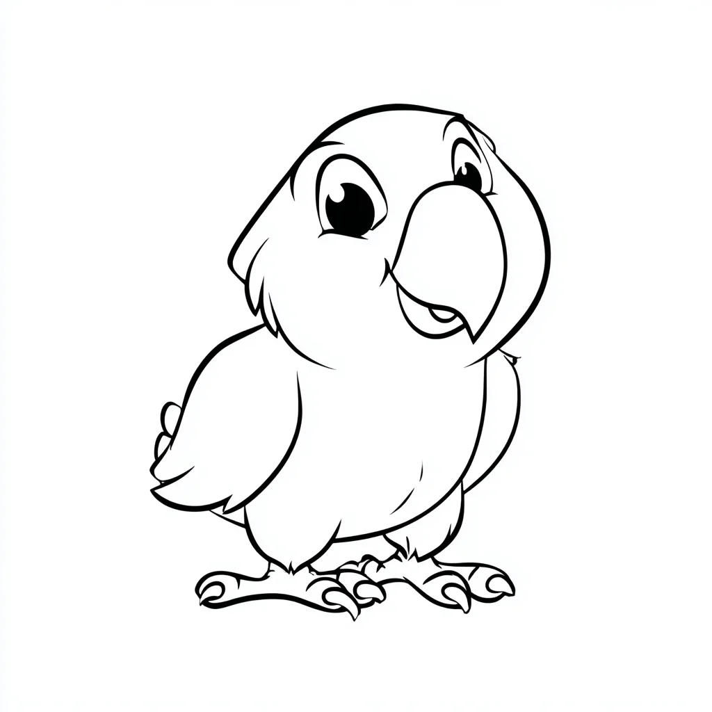Dibujo de loro simpático cartoon para colorear