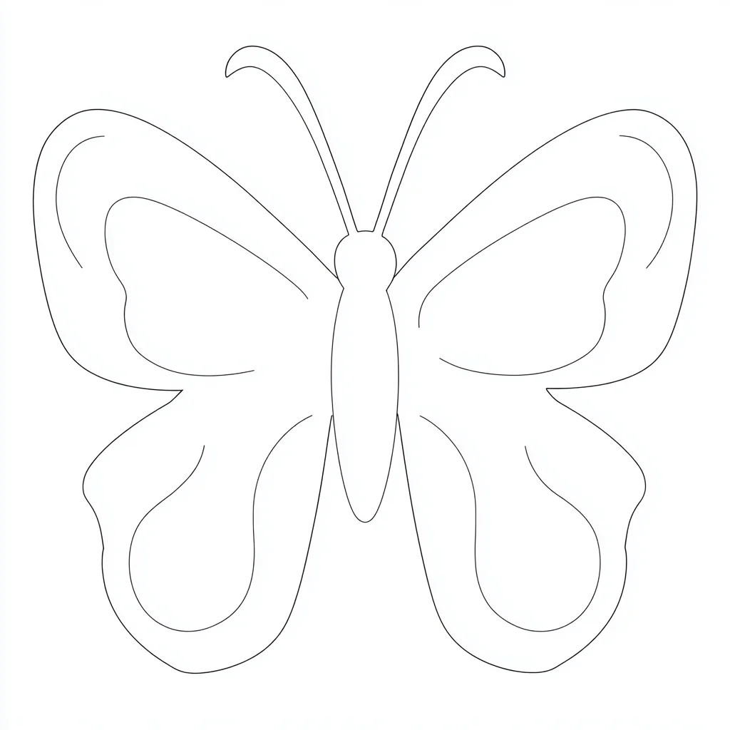 Dibujo de forma fácil de mariposa para colorear Dibujo de forma fácil de mariposa para colorear