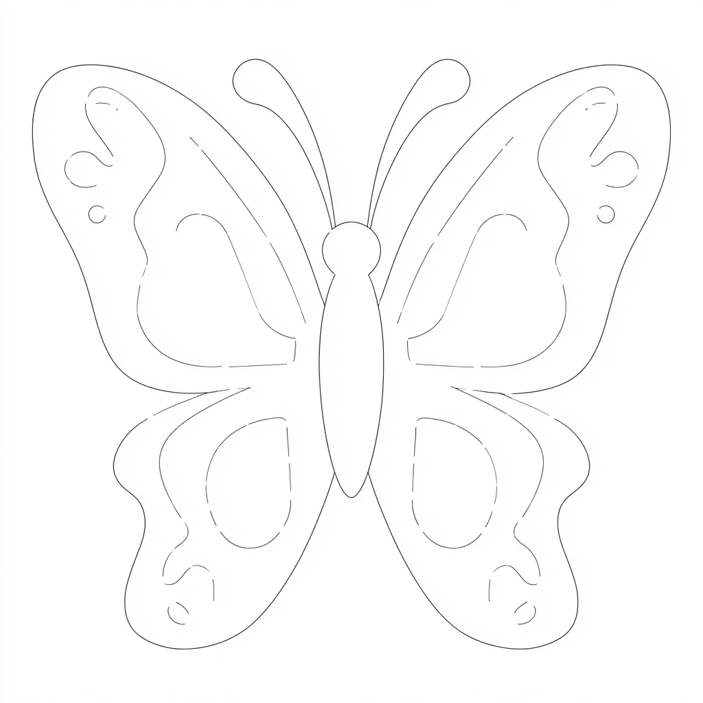 Dibujo de trazo simple de mariposa para colorear Dibujo de trazo simple de mariposa para colorear