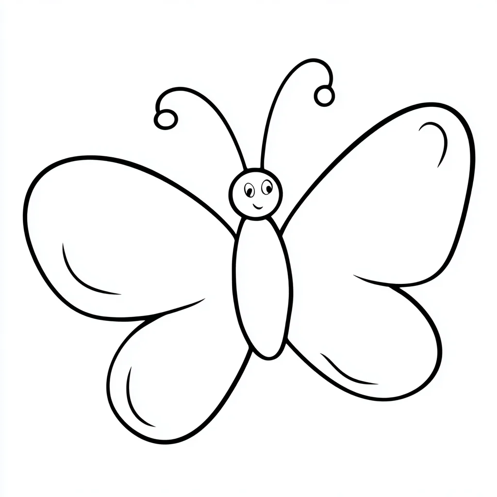 Dibujo de contorno kawaii de mariposa para colorear Dibujo de contorno kawaii de mariposa para colorear