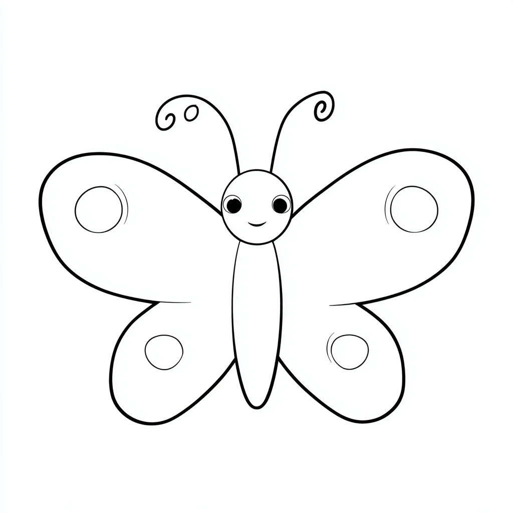 Dibujo de mariposa pavón infantil para colorear Dibujo de mariposa pavón infantil para colorear