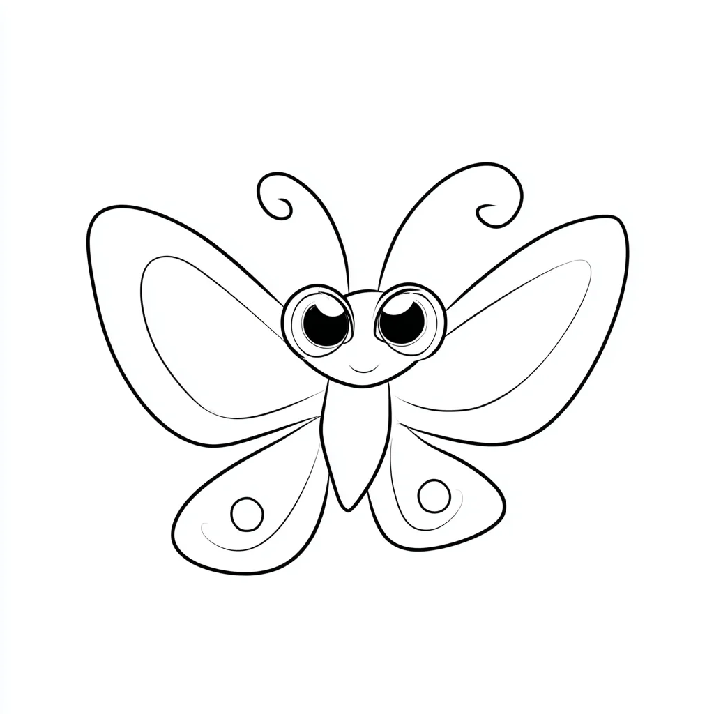 Dibujo de mariposa de caricatura para colorear Dibujo de mariposa de caricatura para colorear