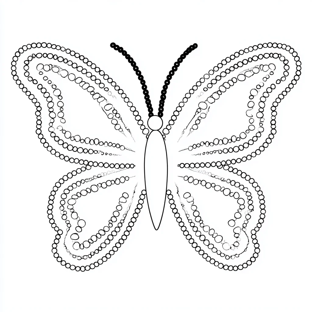 Dibujo de mariposa de pequeños círculos para colorear Dibujo de mariposa de pequeños círculos para colorear