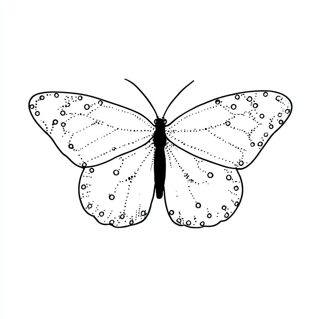 Dibujo de pequeña mariposa morena para colorear Dibujo de pequeña mariposa morena para colorear