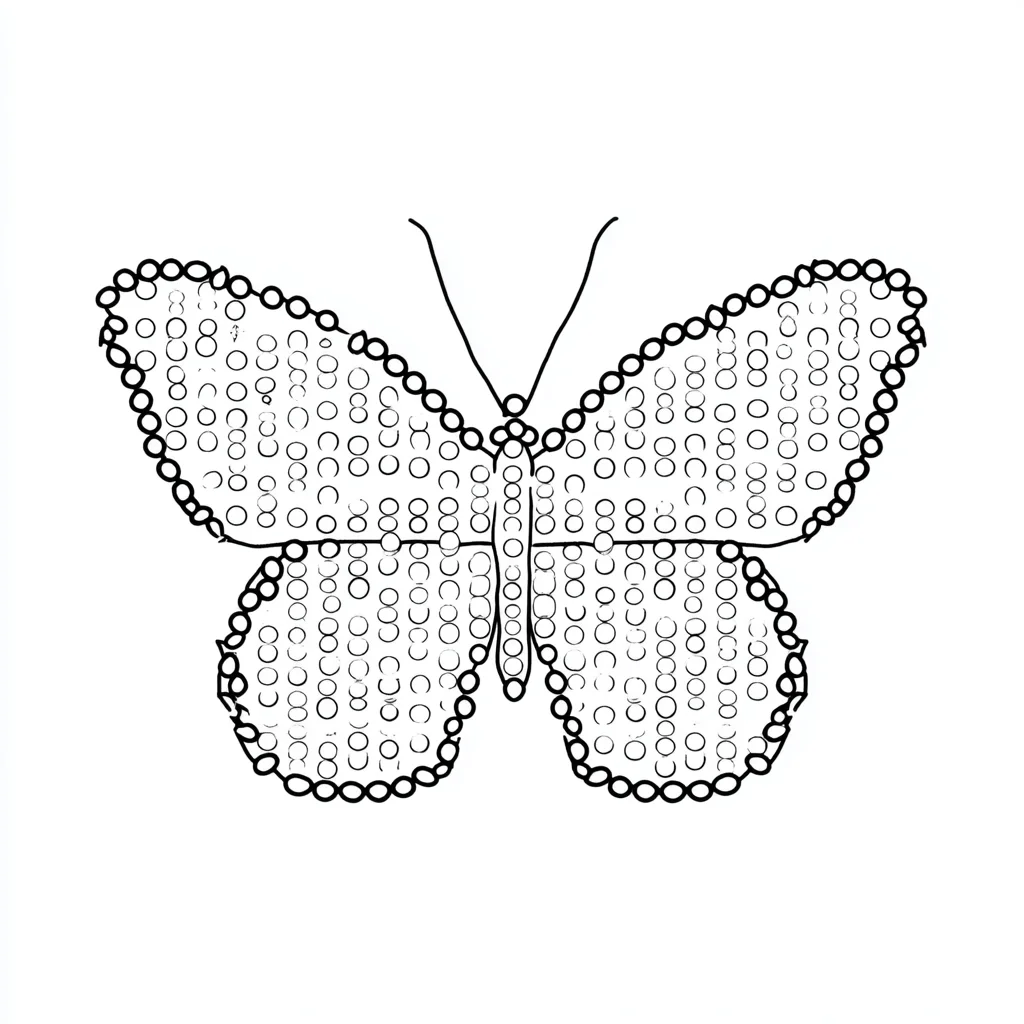 Dibujo de mariposa sencilla de círculos para colorear Dibujo de mariposa sencilla de círculos para colorear