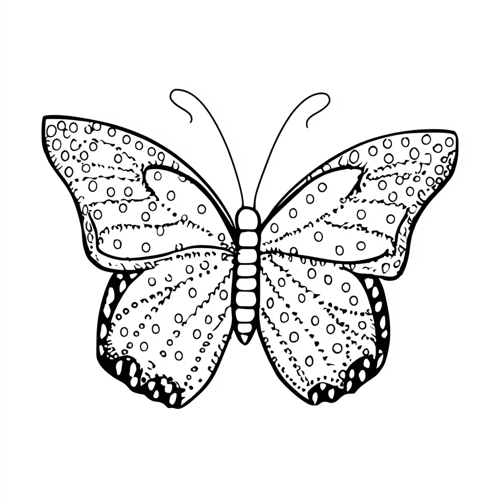 Dibujo de mariposa delicada de círculos para colorear Dibujo de mariposa delicada de círculos para colorear